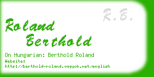 roland berthold business card